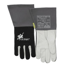 Gants de soudure MIG Cuir de vachette croûte noir et fleur blanc taille L - [la pièce]