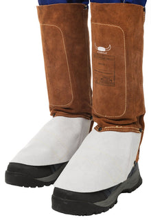 Guêtres  en cuir croûte bovin, longueur 36 cm (La paire)