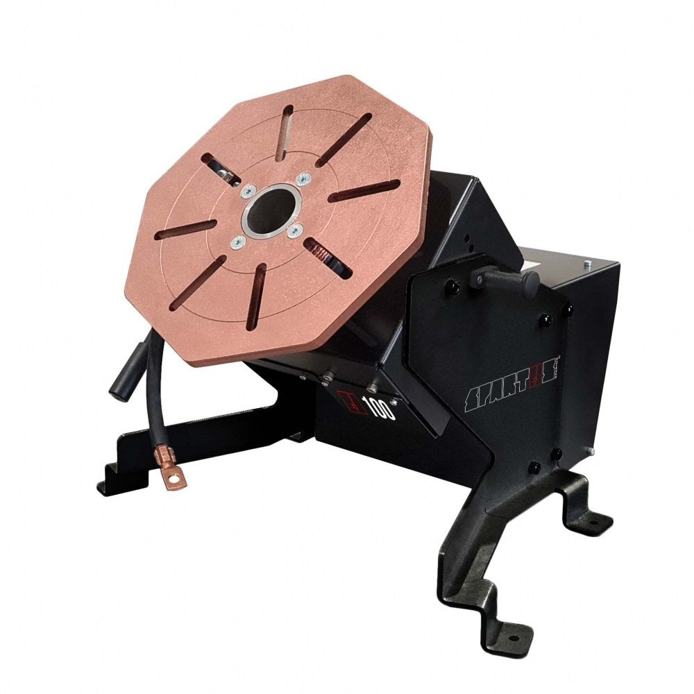 Positionneur de soudage 100kg avec table inclinable 140° - diamètre plateau 300mm, rotation 0.6 à 6 r/min - alimentation 230V monophasé[la pièce]