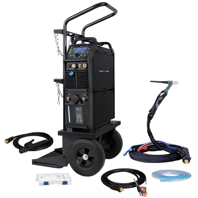 Poste à souder PROTIG 218 AC/DC - TIG pulsé AC/DC, MMA 200A à 60 % avec torche TIG20 4m, Kit Pince de masse 3m, refroidisseur intégré et chariot - alimentation 230V monophasé - [la pièce]