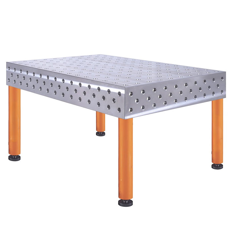 Table de soudage 1500 x 1000 x 200mm avec 4 pieds de 550mm - acier S35J2+N Epaisseur plateau 25mm, système d28 - [la pièce]