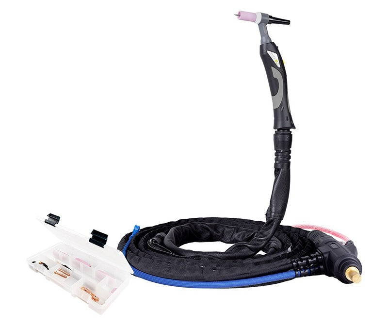 Torche TIG 20 PRO tête FLEX - longueur 4m, refroidissement liquide, 250A DC/200A AC, ø Electrode 0.5-3.2mm - [la pièce]