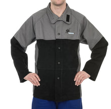 Veste soudeur cuir/dos tissu anti-feu/velcro+pression taille XL - [la pièce]